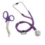 Dual-Head Sprague Stethoscope + Matching Trauma Shears in Assorted Colors Purple Stethoscopes