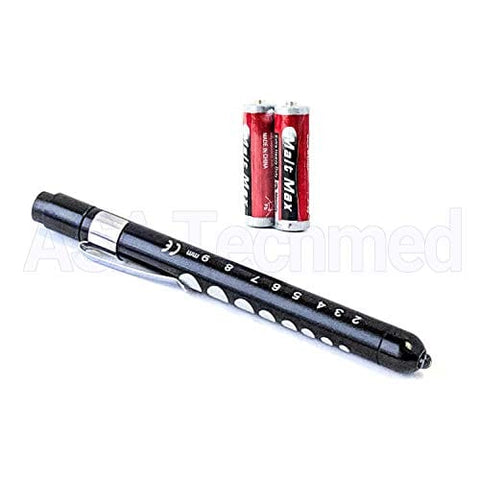 Aluminum Pupil Gauge LED Pen Light Flashlight with Batteries Included in Stylish Colors - Medical Pen Light for Nurses Nurse Products
