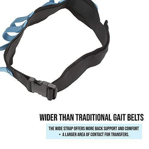 ASA Techmed Utility Gait Belt with 6 Handles, Straps and Quick Release Buckle - Patient Transfer Belt for Elderly, Fall Risk, Rehabilitation - Ambulation Mobility Aid Wide Strap Gait Belt 54" Physical Therapy kits