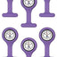 Set of 6 Silicone Nurse Watch W/Pin/Clip, Infection Control Design, Health Care, Nurse, Doctor, Paramedic, Nursing Student, Medical Brooch Fob Watch Purple Nurse Watches