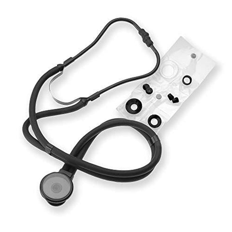 Premium Sprague Rappaport Lightweight Dual Head Stethoscope | Adult, Pediatric, Infant Chestpiece + Accessory Pouch for Clincial, Doctor, Nurse Black Stethoscopes