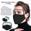 ASA Techmed Reusable Dual Air Breathing Valve Face Mask Cover with Activated Carbon Filter Black With Shield Face Masks