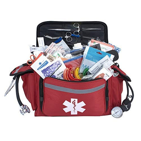 ASA Techmed Trauma Kit Fully Stocked, Emergency Survival First Aid Kit Medical Reinforcement Type Outdoor Tactical Gear Set Trauma Bandage Hiking Safety Set Red EMT Gear