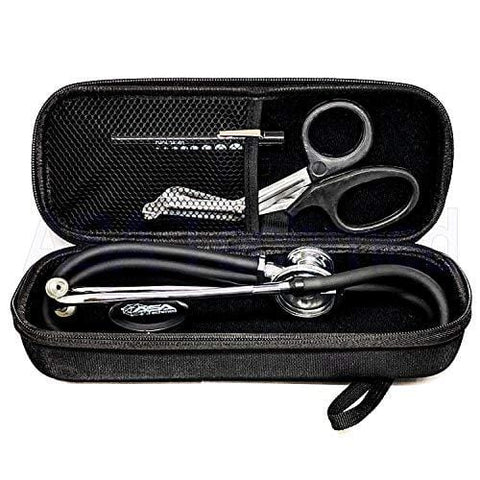 Dual Head Stethoscope with Storage Case, EMT Shears, Pen Light, Tuning Forks, Taylor Hammer, and Lister Scissors - Assorted Colors Nurse Kits