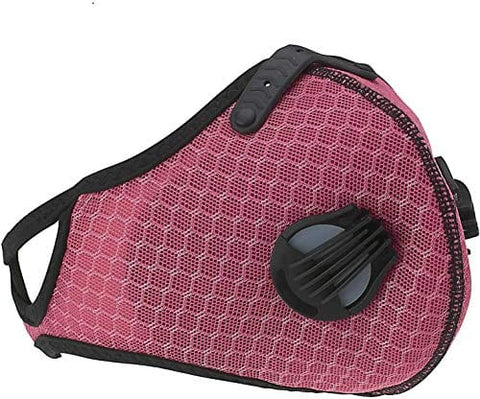 ASA Techmed Reusable Gym/Sports Face mask Dust Mask With FIlter and Dual Valve For easy breathing Adjustable for Running, Cycling and outdoor activities. (Activated Charcoal Filter) (Hot Pink) Tools