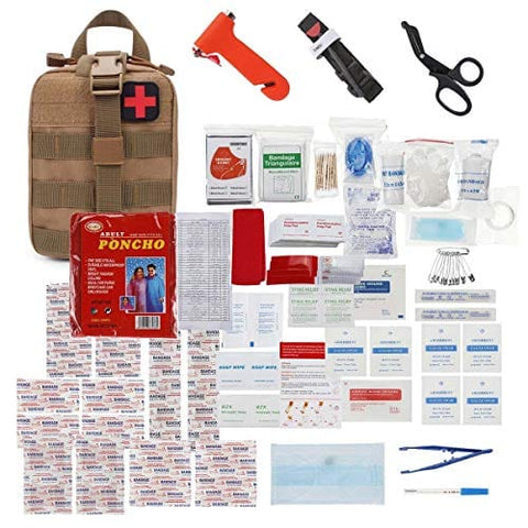 ASA Techmed - Surplus Style Provisions Military Rip-Away EMT First Aid Kit - IFAK Level 1 Army Medic - Ideal for Personal, EMT, Police and Firefighters Coyote Survival Gear