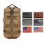 ASA Techmed Tactical Backpack with Waterproof Pouch + 6 Embroidered U.S. Flag Patches for Outdoors, Travel Tan Sports