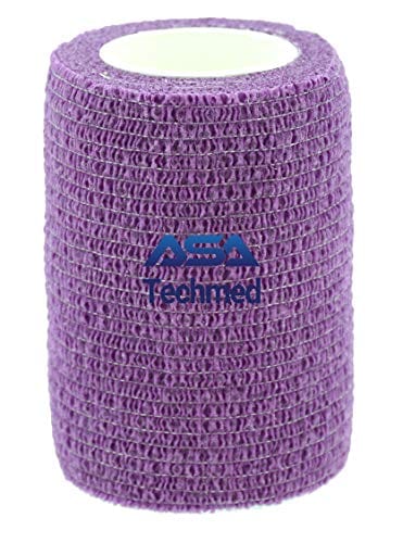 ASA TECHMED - 12 Pack, 3” x 5 Yards, Self-Adherent Cohesive Tape, Strong Sports Tape for Wrist, Ankle Sprains & Swelling, Self-Adhesive Bandage Rolls Cohesive / Self Adhesive Bandages