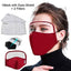 ASA Techmed Reusable Dual Air Breathing Valve Face Mask Cover with Activated Carbon Filter Red With Shield Face Masks