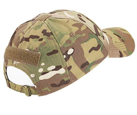 Lightbird Tactical Hat with 6 Pieces Tactical Military Patches, Adjustable Operator Hat, Durable Tactical OCP Flag Ball Cap Hat for Men Work, Gym, Hiking and More (Multicam 2) Apparel