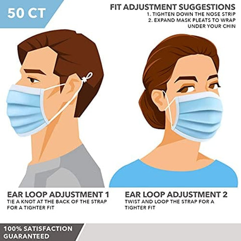 Disposable Face Masks - 3 Layer Protection Breathable Face Masks, For Dust Covering, Protective Dust Filter, PPE Safety Mouth Cover, and Nose Shield, For Adults Tools