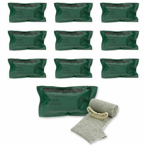 Israeli Bandages, 4-Inch & 6-Inch Width - Combat/ Military Style Battle Wound Dressing for First Aid Cohesive / Self Adhesive Bandages