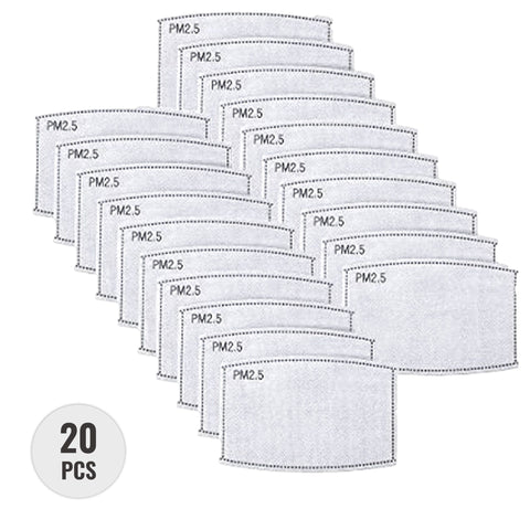 Adult PM2.5 Activated Carbon Filter 5 Layers Replaceable Anti Haze Filter Paper - 20PCS PPE Essentials