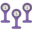 Silicone Nurse Watch with Pin Clip/ Medical Brooch Fob Watch - Assorted Colors Purple 3 Nurse Watches