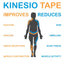 ASA Techmed Sport Kinesiology Tape with Free Matching Shear - 16.5 ft Uncut Roll - Best Pain Relief Adhesive for Muscles, Shin Splints, Knee & Shoulder - 24/7 Waterproof Therapeutic Aid Kinesiology Tape
