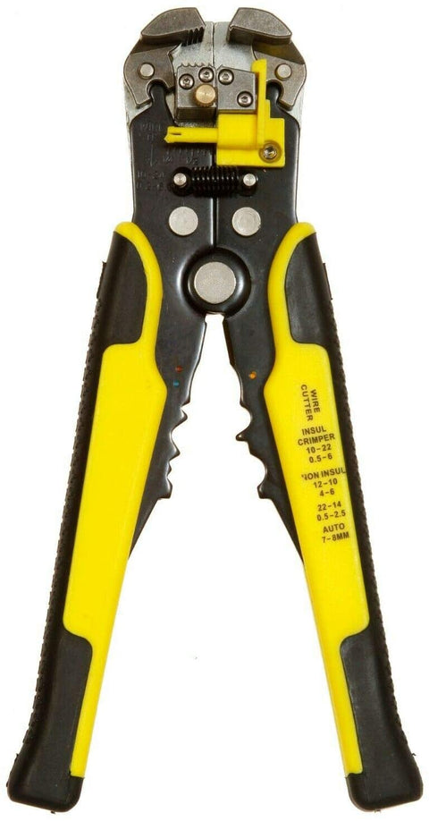 Self-Adjusting Insulation Wire Stripper/cutter/crimper tool Automatic Plier 8" Yelllow Wire Strippers / Crimpers