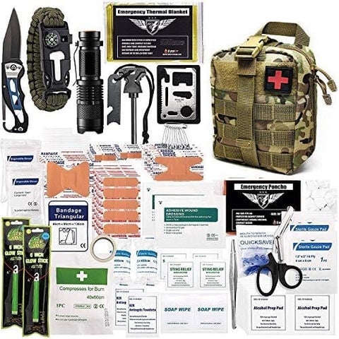 250-Piece Survival First Aid Kit with Molle Pouch Tactical / Trauma kits