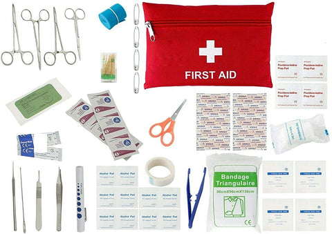 ASA Techmed 2 in 1 20 PC U.S. Military Style Surplus Emergency Survival Kit + First AID KIT - Bleed CONTOL Kit - Military Style + First Aid Kit - Molle Pouch Tactical / Trauma kits