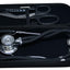 Dual Head Stethoscope with Matching Storage Case, Trauma Shears, Pen light, and Measuring Tape Black Nurse Kits