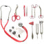 9-Piece Medical Diagnostic Nurse Kit - Assorted Colors Red Nurse Kits