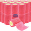 Self-Adherent Cohesive Tape Rolls in Assorted Sizes and Colors Pink 24-Pack Cohesive / Self Adhesive Bandages