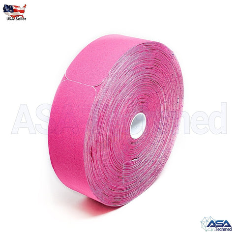 Kinesiology Tape Jumbo Rolls with 150 Pre-Cut 10" Strips - Assorted Colors Pink Kinesiology Tape