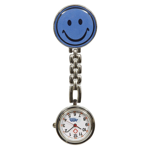 Stainless Steel Nurse Lapel Clip Watch/ FOB Pocket Watch - Assorted Colors Blue Nurse Watches