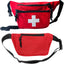 5 Pack Lifeguard Fanny Pack With Whistle Lanyard - Baywatch Style First Aid Hip Pack w/ Adjustable Strap, Cross Logo + Zipper Pouch, Emergency Equipment Set Lifeguard Kits
