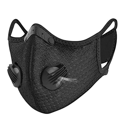Activated Carbon Air Purifying Face Mask Cycling Reusable Filter Haze Valve Black PPE Essentials