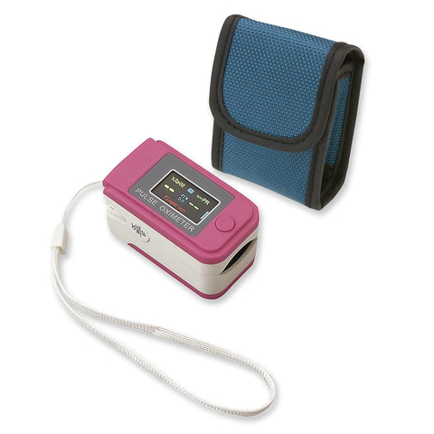 Fingertip Pulse Oximeter, Pulse Saturation Heart Rate Monitor with Pouch Pink PPE Essentials