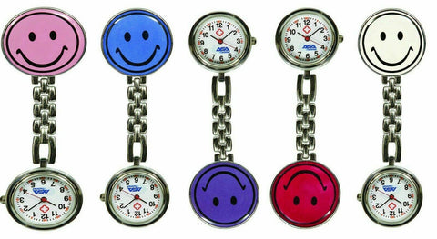 Stainless Steel Nurse Lapel Clip Watch/ FOB Pocket Watch - Assorted Colors Nurse Watches