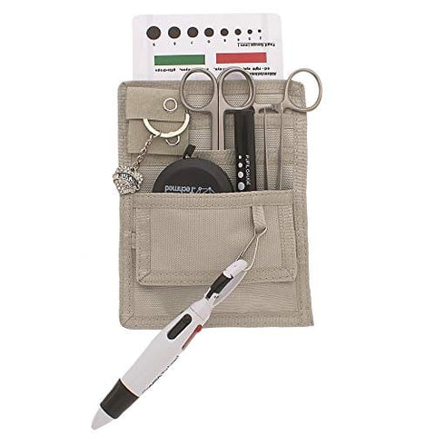Nurse Organizer Pouch with Stainless Steel & Black Instruments - Assorted Colors Light Grey Nurse Kits