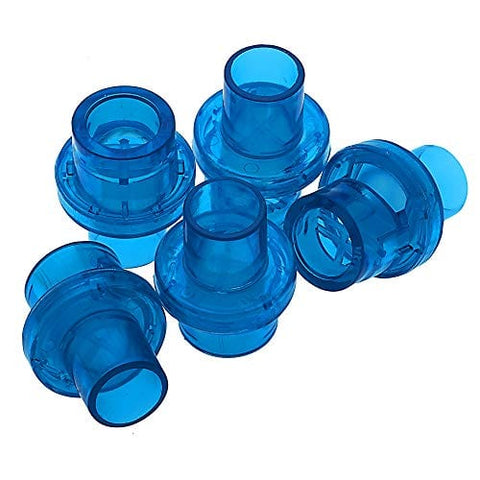 Universal Plastic CPR Pocket Resuscitator Mask Replacement Valves, CPR Rescue Mask Training Valves - Assorted Colors Blue 5-Pack