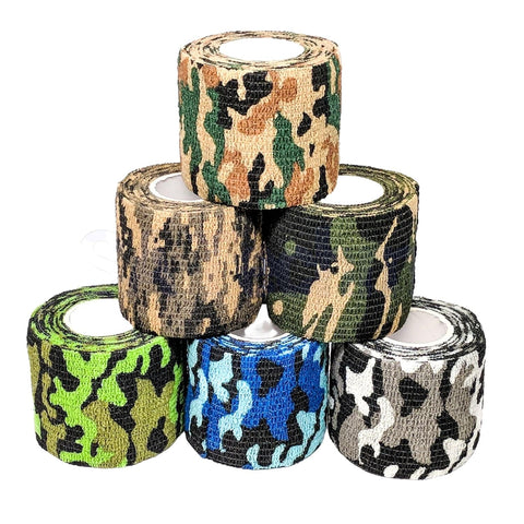 5-Pack Camouflage Elastic Self Adhesive Cohesive Wrap Bandage Medical Sport Tape Cohesive / Self Adhesive Bandages