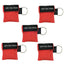 Keychain CPR Masks with One-Way Valve 5-Pack - Assorted Colors Red CPR Masks