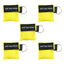 Keychain CPR Masks with One-Way Valve 5-Pack - Assorted Colors Yellow CPR Masks