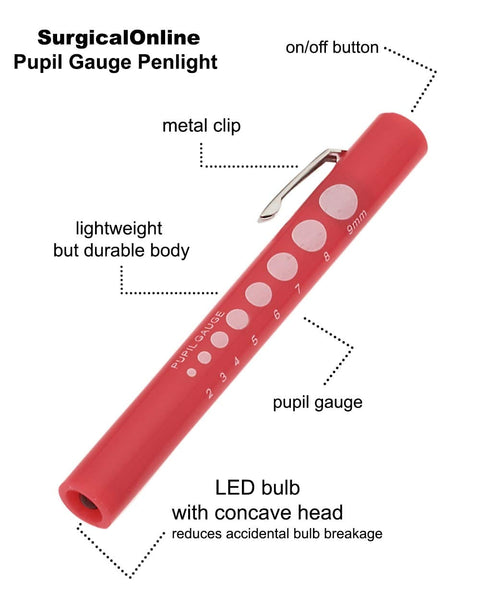 Nurse Pen Lights- Colorful Pupil Gauge Pen Lights for Nurses in Assorted Colors Flashlights