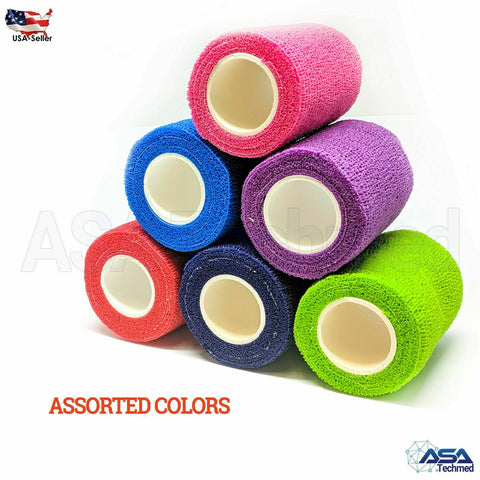 Self Adhesive Bandage Gauze Rolls Elastic Adherent Tape Wrap Assorted Colors Assorted Colour Cohesive / Self Adhesive Bandages