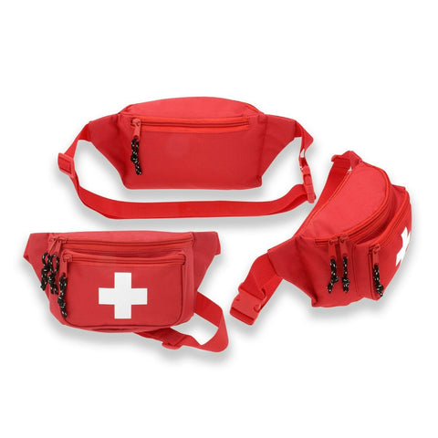3 pack - First Aid Waist Pack / Fanny Pack - Lifeguard Baywatch Style EMT