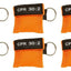Keychain CPR Masks with One-Way Valve (10-Pack)- Assorted Colors Orange CPR Masks