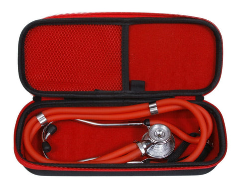 Professional Dual-Head Sprague Rappaport Stethoscope with Case - Assorted Colors Red Stethoscopes