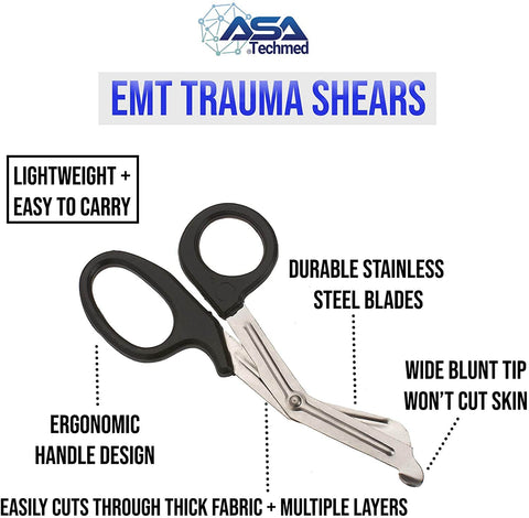 EMT Trauma Shears & LED Pupil Gauge Pen Light Combo (Batteries Included) Assorted Colors Nurse Products