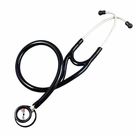 Professional Cardiology Stethoscope, Stainless Steel (Black, Blue, Purple) Black Stethoscopes
